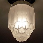 750am Antique Vintage 30 s 40s Art Deco Glass Ceiling Light Lamp Hall Porch