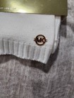 Michael Kors Women   s White Scarf   Beanie Hat 2 Pc Set Ribbed  98 Msrp Nwt