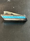 Vintage Sterling Silver Turquoise Tie Bar Tack Clip On 4 3 Grams