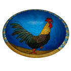 Janis Childs Artisan Hand Painted Signed Rooster Farmhouse Wood Bowl Country 10 