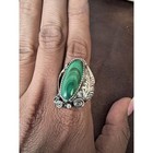Vintage Sterling Silver Malachite Ring Size 9 5     Signed Ct Possibly Calvin Tom