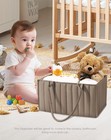 2-pack Quilted Diaper Caddy Organizer     Premium Puffer Style Nursery Storage    