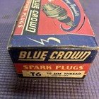 Nos Vintage Box Of 10 Blue Crown Husky Spark Plugs T6 10mm Husky Dog Box Wear