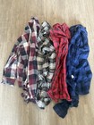Heavy Flannel Shirt Lot Of  4 Heavy Button Up Size Various Plaid Colors