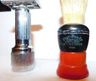Vintage Ever Ready 200 Red Bakelite Shave Brush Stahly Live Blade Safety Razor