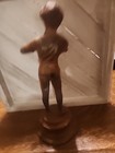 Vintage Brass Statue Of Boy Playing Flute 9-1 2  Tall