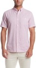 Weatherproof Vintage Men   s Washable Linen Short Sleeve Blend Shirt  Red  Size S