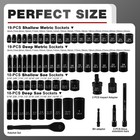 Eaceliy 64pcs 3 8  Socket Set drive Impact Socket Set sae metric deep   Shallow