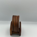Vintage Milbern Taiwan Wood   Cork Coasters Set With Holder Card Suits Design