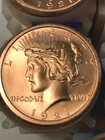 Peace Dollar Design 6 Pack Of One Ounce Copper Coins  6 Coins  By Reedersong
