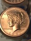 Peace Dollar Design Pure Copper Coins 5 X 1 Ounce Each  0 31 Lbs  By Reedersong