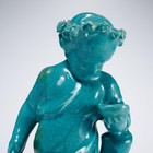 Antique French Turquoise Glazed Putto Cherub Figurine 19th Century 6 