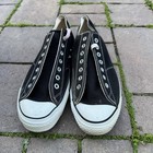 Vintage Converse All Star Chuck Taylor Black Deadstock Made In Usa Extra Stitch 