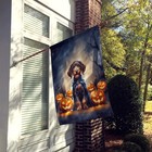 German Wirehaired Pointer Puppy Halloween Flag Canvas House Size Dac8422chf