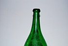 Antique 15  Green Glass Magnum Bottle Large Vtg Hand Blown Turn Mold Punt 1900s