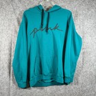 Y2k Victoria Secret Pink Campus Pullover Hoodie Sweatsuit 2pc Set Sz Medium Teal