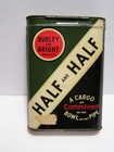 Vintage Half And Half Tobacco Tin 1920 s Burley And Bright