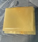 Vintage Mcm Yellow Onyx Stone Hinged Jewelry Box   Casket Footed Trinket