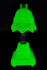 Art Deco Uranium Glass Green Frosted 9 5  Boudoir Table Lamp Night Light Glows