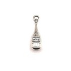 Silver Wine Bottle 3d Charms  28x8mm - Us Seller
