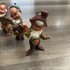 Vintage Set 6 Gnomes Elves Dwarfs Figures Made In Hong Kong Ornaments 1950s