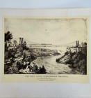 1930 The Railroad Suspension Bridge Niagara Falls Lithograph Print Currier Ives 