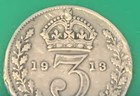 Error 1913-great Britain-3 Pence-silver With Many Mint Errors