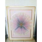 Mid-century Modern Abstract Sunburst Painting     By Artist  Gregory  C  Vintage