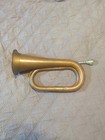 Antique Military Double Twist Bugle Copper And Brass Trim 4  Bell