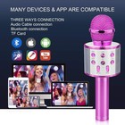 Wireless Handheld Bluetooth Karaoke Rechargeable Kids Microphone Ktv  Pink