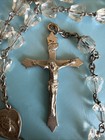 Vintage Bojar Co Sterling Silver Crystal Bell Beads Rosary