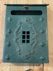 Vtg Rare Green Colonial   Tudor Style Steel Wall Mount Mailbox   Legs
