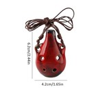 2pcs Mini 6-hole Ocarina Set  Red   Blue Ceramic Ocarinas With Neck Cords