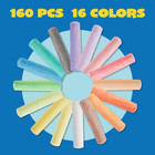 Jumbo Sidewalk Chalk Set 160 Pcs Multi-color Non-toxic Washable