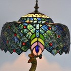 Tiffany Style Peacock Bedroom Lamp Table Lamp Led Stained Glass Shade Desk Lamps