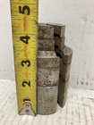 5 Vintage  Fairbanks Cast  Iron Round Slotted Platform Balance Scale  Weights