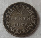 1872 H Newfoundland Canada 20 Cents Silver Coin