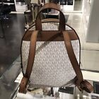 Michael Kors Jaycee Womens Medium Travel School Backpack Shoulder Bag Vanilla Mk