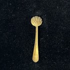 Vintage Salt Spoon Shell Shaped Gold Tone 2 25   