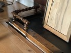 Antique-style Barley Twist Wood Fireplace Fender - Traditional Hearth Guard