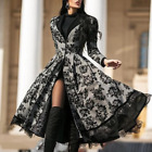 Ladies Medieval Costume Cosplay Vintage Lace Gothic Black Long Sleeve Dress Sexy