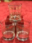 Refined Vintage Georges Briard 22k Gold Stripe Rocks Glasses Mcm Set-3 Ex Cond