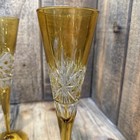 Pottery Barn Antique Cut Glass Champagne Flute Glasses -set Of 4 - Amber  - New  