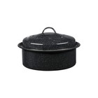Granite Ware 8 7-inch Small Covered Round Roaster  3lb Capacity - Speckled Black