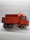 Tonka Vintage Pressed Steel Dump Truck Toy  Orange White Hydraulic 1960s