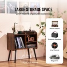 Record Player Stand 2-tier Wooden Turntable Stand 3 Cabinets Black   Brown