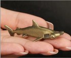 Brass Hammerhead Shark Animal Statue Small Sculpture Figurine Home Decor Gifts