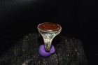 Ancient Roman Silver Ring Red Agate Capricorn Goat Animal Intaglio Stamp Animal