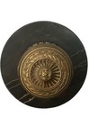 Rare Antique Ornate Brass Victorian Door Knob Marble Stone Base