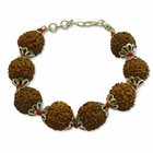 7 Seven Mukhi Rudraksha Bracelet Nepal Origin In Pure Silver Cap Lab Certified